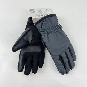 Isotoner Eco Comfort Womens Cold Weather Gloves Gray/Black OS Fleece Lined Smart